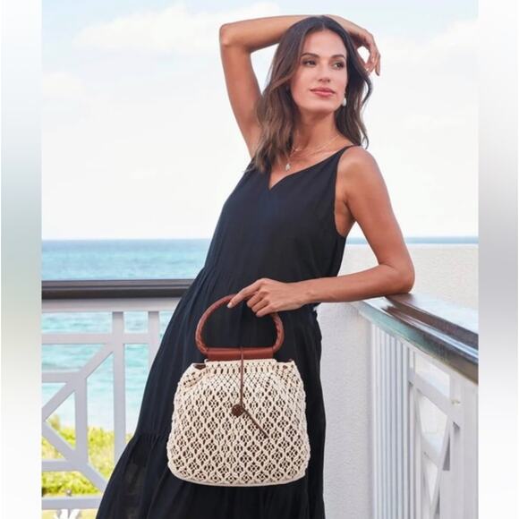 Patricia Nash Geraldine Crochet Hobo Natural One Woven Shoulder Bag Handbag - Picture 10 of 10